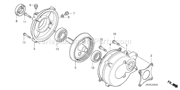 Honda GX200 (Type HX/A)(VIN# GCAE-1900001) Small Engine Page R Diagram