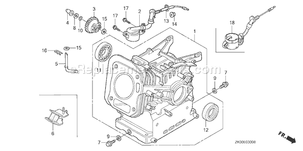 Honda GX200 (Type HX/A)(VIN# GCAE-1900001) Small Engine Page G Diagram
