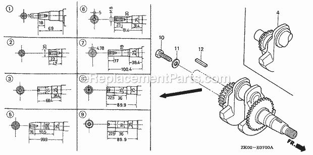 Honda GX200 (Type PX/A)(VIN# GCAE-1900001-8999999) Small Engine Page D Diagram