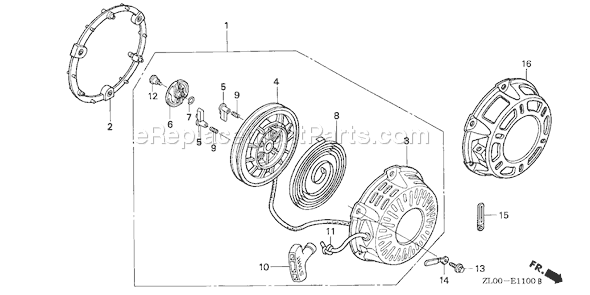 Honda GX200 (Type QD)(VIN# GCAE-1000001-1899999) Small Engine Page P Diagram