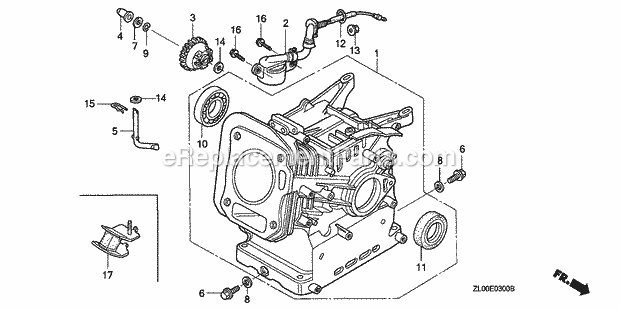 Honda GX200 (Type QD)(VIN# GCAE-1000001-1899999) Small Engine Page B Diagram