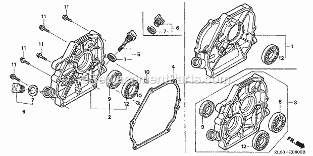 Honda GX200 (Type QD)(VIN# GCAE-1000001-1899999) Small Engine Page C Diagram