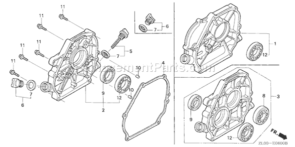Honda GX200 (Type QD)(VIN# GCAE-1000001-1899999) Small Engine Page E Diagram