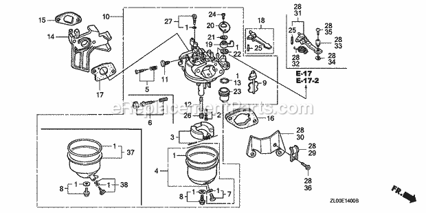 Honda GX200 (Type QD)(VIN# GCAE-1000001-1899999) Small Engine Page I Diagram
