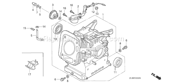 Honda GX200 (Type QXQ)(VIN# GCAE-1000001-1899999) Small Engine Page G Diagram