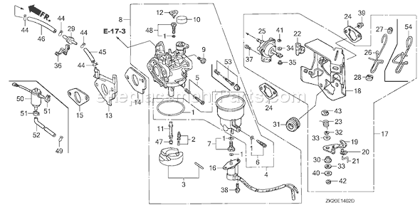 Honda GX240K1 (Type ED2)(VIN# GC04-3000001-4399999) Small Engine Page D Diagram