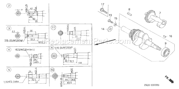 Honda GX240K1 (Type ED2)(VIN# GC04-3000001-4399999) Small Engine Page H Diagram