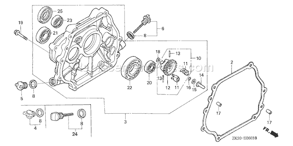 Honda GX240K1 (Type HA2/A)(VIN# GC04-4400001-9999999) Small Engine Page F Diagram