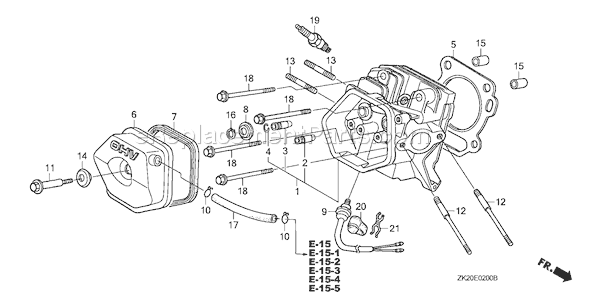 Honda GX240K1 (Type QA2/A)(VIN# GC04-4400001-9999999) Small Engine Page H Diagram