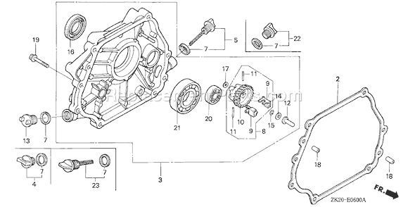 Honda GX240K1 (Type VXP)(VIN# GDAC-1000001-1099999) Small Engine Page E Diagram
