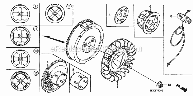 Honda GX240K1 (Type WKT2/A)(VIN# GC04-4400001-9999999) Small Engine Page M Diagram