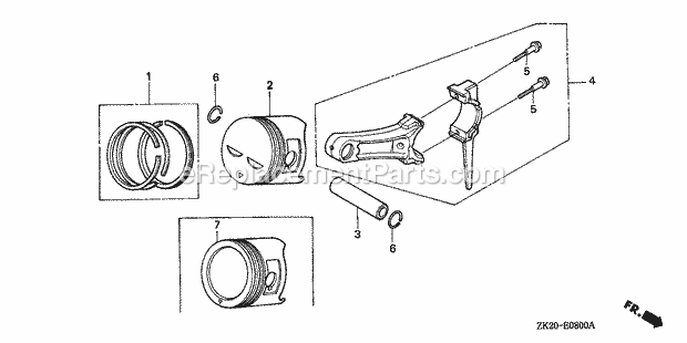 Honda GX240K1 (Type WKT2/A)(VIN# GC04-4400001-9999999) Small Engine Page E Diagram