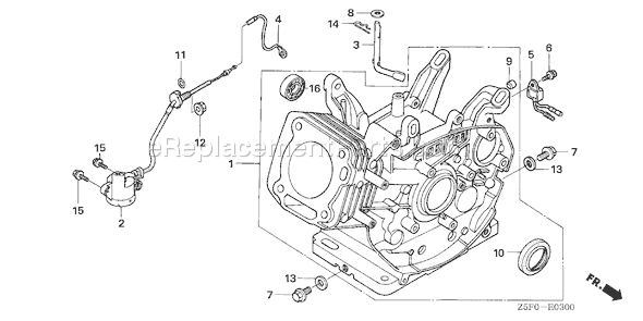 Honda GX240U1 (Type EN2)(VIN# GCAKK-1000001) Small Engine Page H Diagram