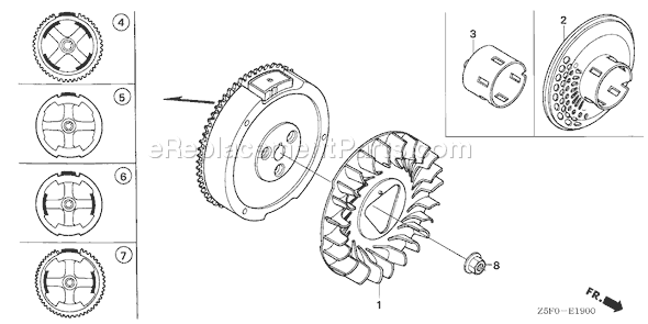 Honda GX240U1 (Type QXB7)(VIN# GCAKK-1000001) Small Engine Page J Diagram