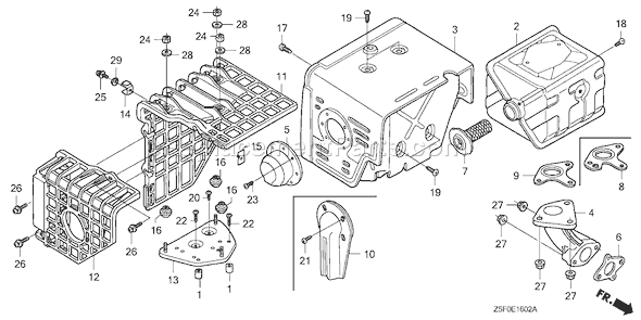 Honda GX240U1 (Type QXB7)(VIN# GCAKK-1000001) Small Engine Page N Diagram