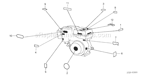 Honda GX240 (Type LA)(VIN# GC04-1000001-1528199) Small Engine Page M Diagram