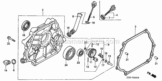 Honda GX240 (Type QXC)(VIN# GC04-1000001-1528199) Small Engine Page C Diagram