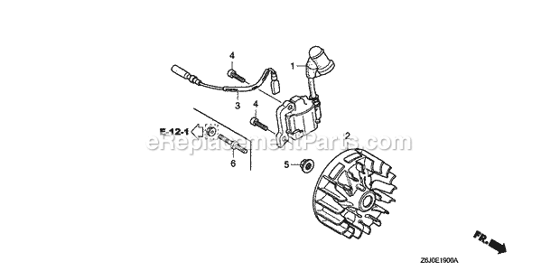 Honda GX25NT (Type S2)(VIN# GCART-1000001-9999999) Engine Flywheel Diagram