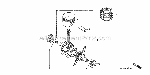 Honda GX25 (Type TA)(VIN# GCAAM-1000001-1199999) Small Engine Page B Diagram