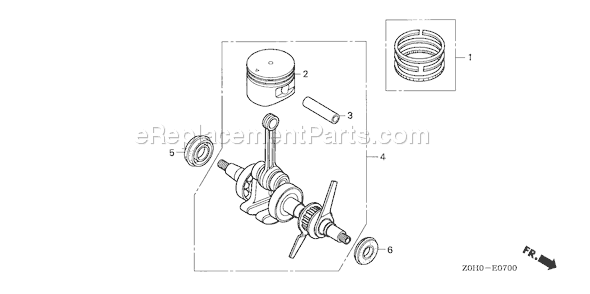 Honda GX25 (Type TA)(VIN# GCAAM-1000001-1199999) Small Engine Page E Diagram