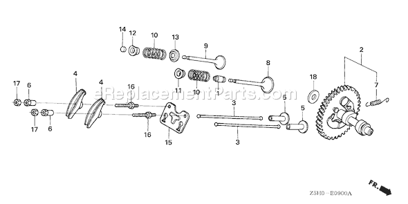 Honda GX270U (Type RHE4)(VIN# GCALK-1000001) Small Engine Page B Diagram