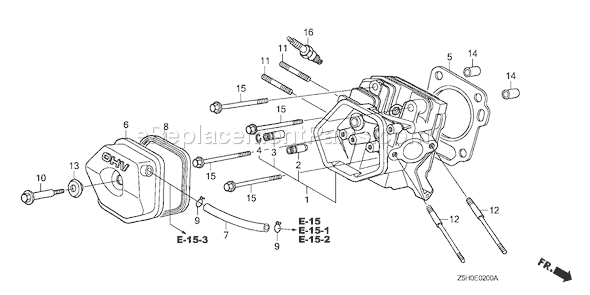 Honda GX270U (Type VPX5)(VIN# GCALK-1000001) Small Engine Page H Diagram