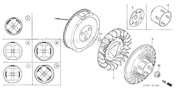 Honda GX270U (Type VXB9)(VIN# GCALK-1000001) Small Engine Page J Diagram