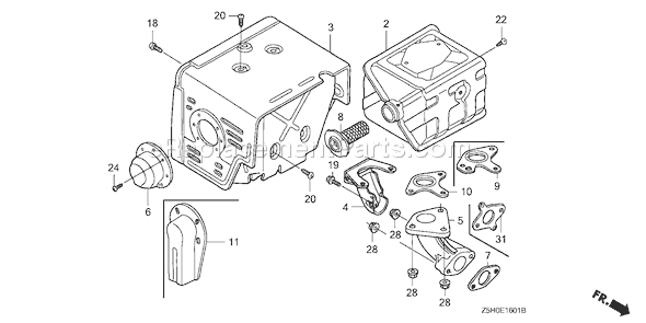 Honda GX270U (Type VXB9)(VIN# GCALK-1000001) Small Engine Page N Diagram