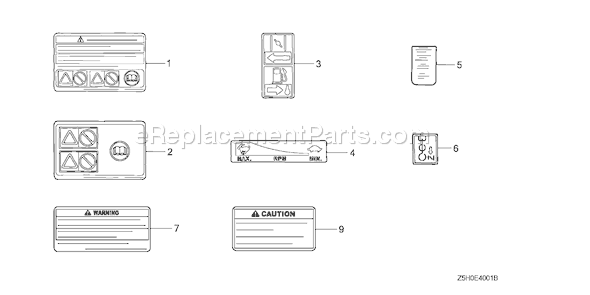 Honda GX270U (Type VXB9)(VIN# GCALK-1000001) Small Engine Page Q Diagram