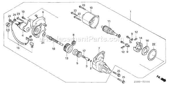 Honda GX270U (Type VXE7)(VIN# GCALK-1000001) Small Engine Page U Diagram