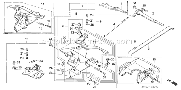 Honda GX270U (Type VXE7)(VIN# GCALK-1000001) Small Engine Page D Diagram