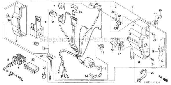 Honda GX270U (Type VXE7)(VIN# GCALK-1000001) Small Engine Page E Diagram