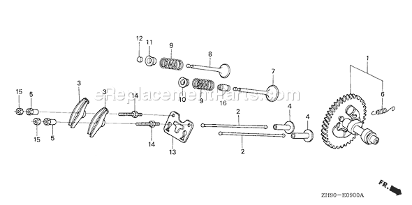 Honda GX270 (Type VMA4)(VIN# GCAB-2000001-9999999) Small Engine Page B Diagram