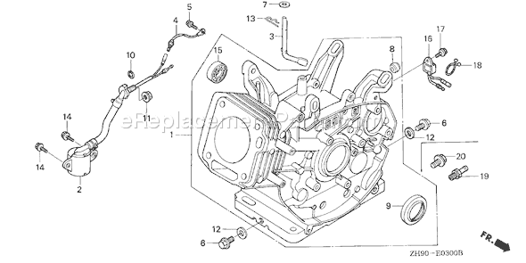 Honda GX270 (Type VME2)(VIN# GCAB-1000001-1999999) Small Engine Page H Diagram