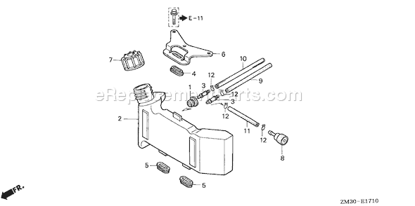 Honda GX31 (Type TAP/A)(VIN# GCAG-2100001-9999999) Small Engine Page H Diagram