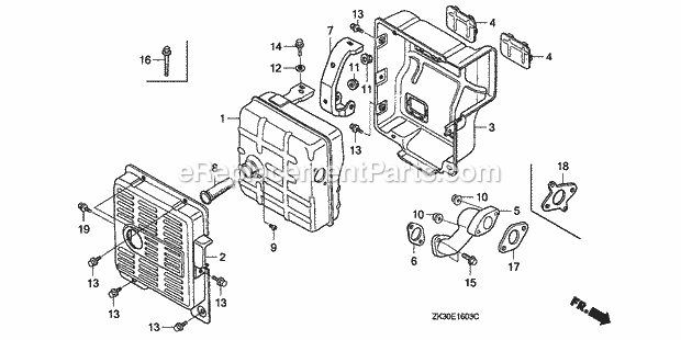 Honda GX340K1 (Type EDE2)(VIN# GC05-2000001-3599999) Small Engine Page K Diagram