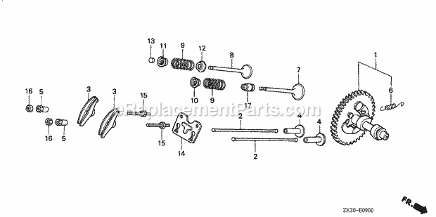 Honda GX340K1 (Type EDS2/A)(VIN# GC05-3600001-9999999) Small Engine Page F Diagram