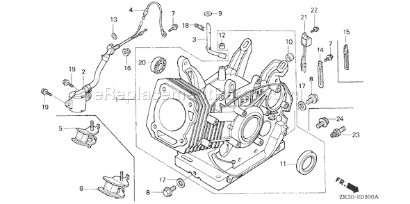Honda GX340K1 (Type QAB2/A)(VIN# GC05-3600001-9999999) Small Engine Page G Diagram