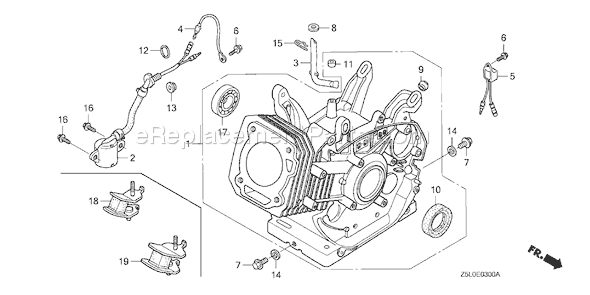 Honda GX340R1 (Type VWS)(VIN# GCAMK-1000001) Small Engine Page G Diagram