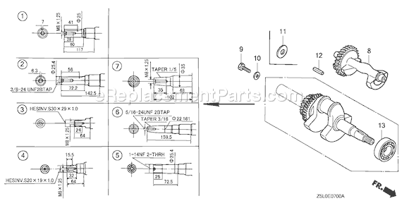 Honda GX340U1 (Type ED6)(VIN# GCAMK-1000001) Small EngineParts Page F Diagram