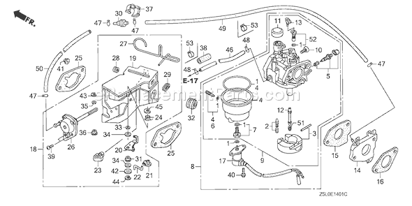 Honda GX340U1 (Type EDS2)(VIN# GCAMK-1000001) Small EngineParts Page C Diagram