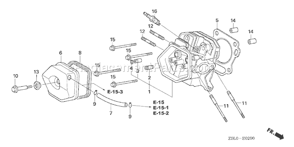 Honda GX340U1 (Type EDS2)(VIN# GCAMK-1000001) Small EngineParts Page H Diagram