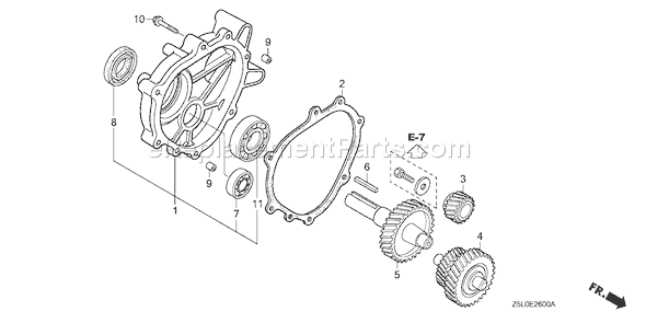Honda GX340U1 (Type LMF0)(VIN# GCAMK-1000001) Small EngineParts Page T Diagram