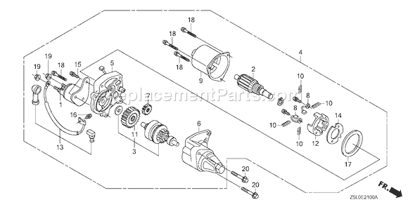 Honda GX340U1 (Type VWS2)(VIN# GCAMK-1000001) Small Engine Page Q Diagram