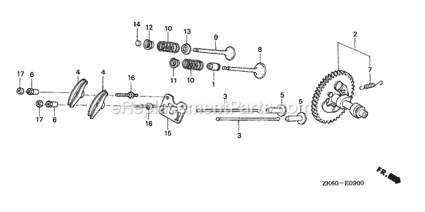 Honda GX390K1 (Type ENT2)(VIN# GCAA-3400001-9999999) Small Engine Page F Diagram