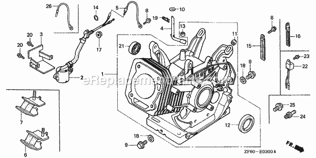 Honda GX390K1 (Type HA)(VIN# GCAA-2000001-3399999) Small Engine Page B Diagram