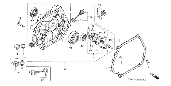 Honda GX390K1 (Type QH2)(VIN# GCAA-2000001-3399999) Small Engine Page F Diagram
