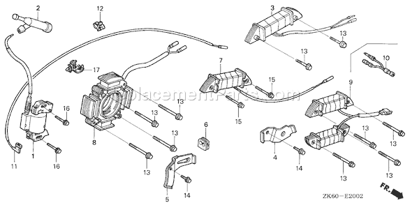 Honda GX390K1 (Type QNK)(VIN# GCAA-3400001-9999999) Small Engine Page L Diagram