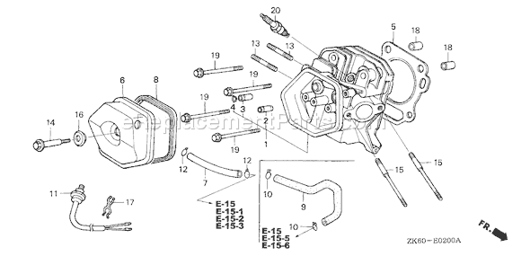 Honda GX390K1 (Type QNK)(VIN# GCAA-3400001-9999999) Small Engine Page H Diagram