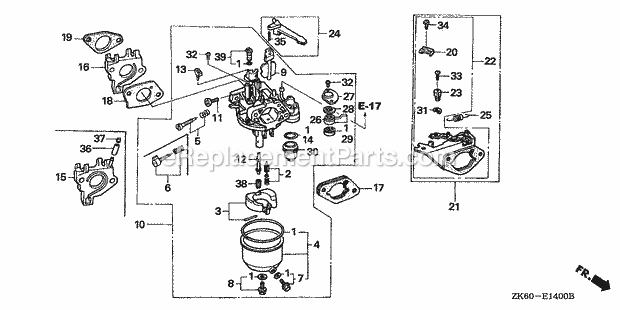 Honda GX390K1 (Type SMX2)(VIN# GCAA-3400001-9999999) Small Engine Page I Diagram
